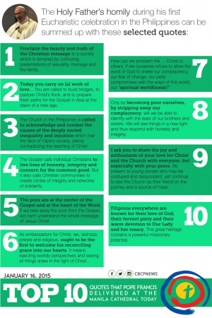 Pope Francis’ top 10 quotes, Manila Cathedral homily