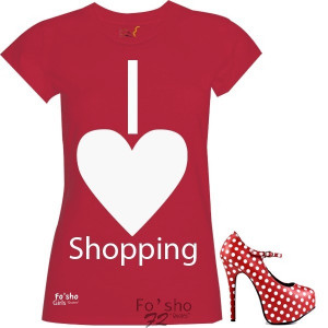 love shopping- red, white