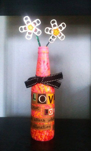 Beer Bottle Vase w/Shakespeare Quote by nicolepoteete on Etsy, $17.00