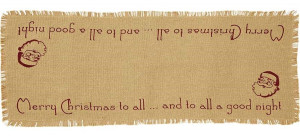 Burlap Fringed Merry Christmas Table Runner sku: 114-BFMCTR