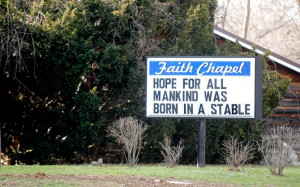 Faith Chapel in Cambria, Ill., has a simple message on its sign for ...