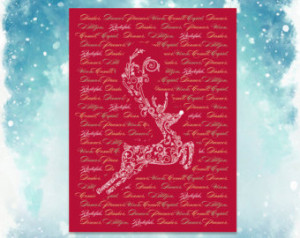 ... Christmas Quote - Christmas Poster - Christmas Carol - Reindeer Poster