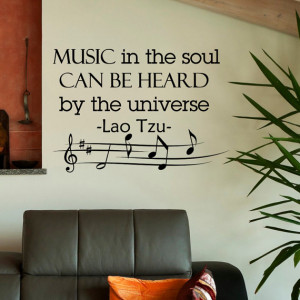 Music Wall Decal Quote Vinyl Lettering Music In The Soul Can Be Heard ...