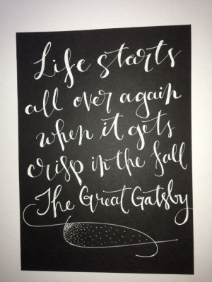 The Great Gatsby quote on 5 x 7 inch card stock by InkandPenShop, $14 ...