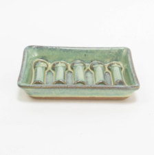 Soap Dish in Sage Green Glaze. | Soap saver | Soap Rest | Grooved Soap ...