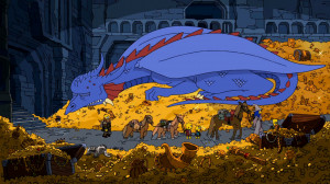 Mr. Burns as Smaug in a Simpson Couch Gag parodying the Hobbit.