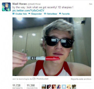 Niall with 1D sharpie by kdonovan1992