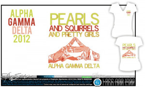 Alpha Gamma Delta sorority v-neck. Pearls & squirrels & pretty girls ...