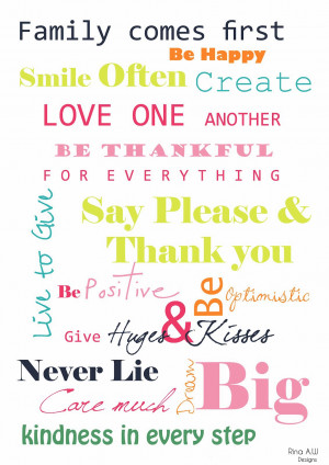 family rules FREE printable