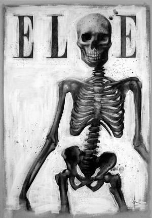 The Cover Elle Magazine Anorexia Fashion Model Funny Humor Painting