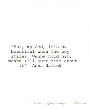 But, my god, it's so beautiful when boy smiles. Wanna hold him maybe ...