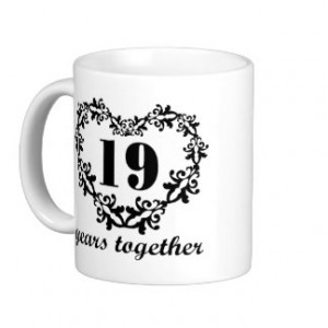 19th Anniversary 19 Years Together Heart Gift Mug