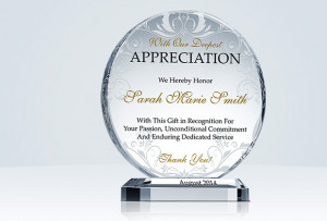 Sample Plaque of Appreciation Recognition http://www.crystalcentral ...
