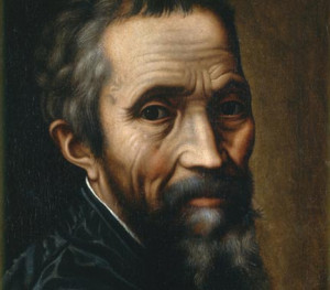 Detail from Marcello Venusti, 'Portrait of Michelangelo', 1535