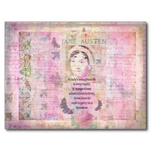 Jane Austen humorous quote regarding love Post Cards