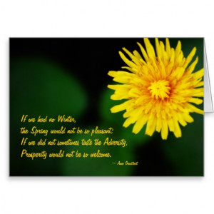Dandelion Flower Anne Bradstreet Quote Note Card