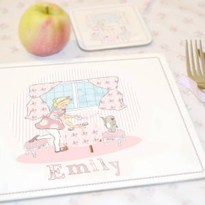 ... AUGUST & GRACE > GIRL'S PERSONALISED COASTER AND PLACEMAT 'TEA PARTY