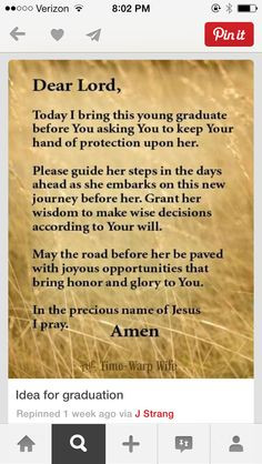 graduation prayer. Congratulations, class of 2013!