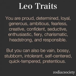Leo traits...sounds pretty accurate!