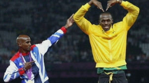 Farah delight as Bolt pays tribute to Brit with 'Mobot' celebration