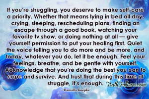 If you’re struggling , you deserve to make self-care a priority ...