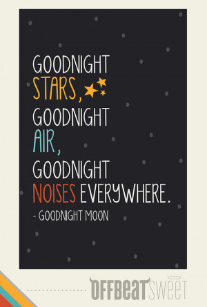 Goodnight Moon Children's Book Quote Typography by offbeatsweet