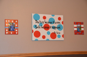 One of my favorite parts of the room are the quotes on big canvases!