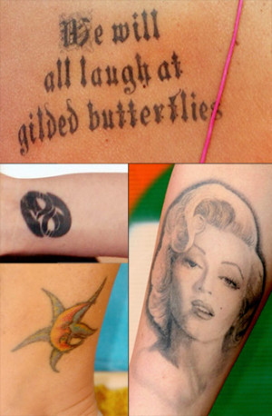 ... count she had nine, including one of Marilyn Monroe on her forearm