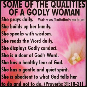 Some qualities of a good woman