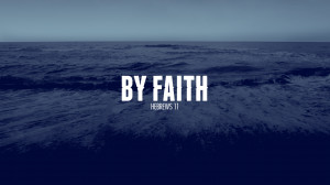 Faith text word with blue background