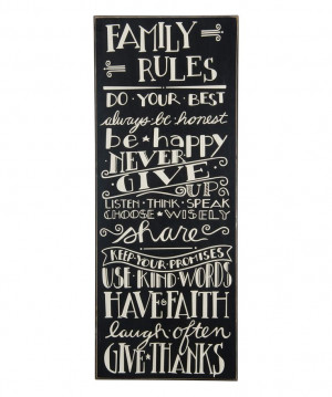 Love this Vintage-looking Wooden Wall Decor 'Family Rules'