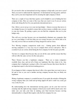 How International Moving Quotes Is Your Best Tool For Hiring The Right ...