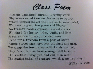 ... Merwin, penned the senior class poem for 1944, his year of graduation