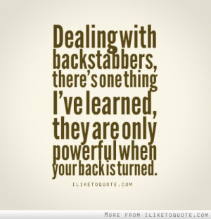 Dealing with backstabbers