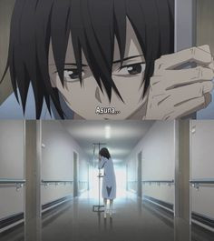 Kirito wakes up. :'( So sad, he woke up to find Asuna not there. More