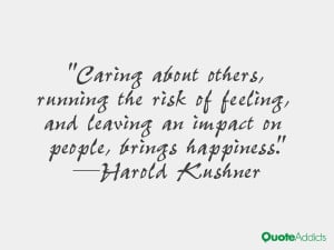 Caring about others, running the risk of feeling, and leaving an ...