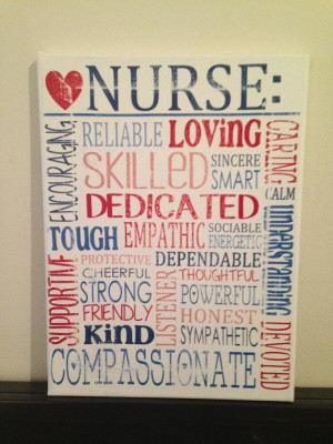 Subway Art Canvas - Words That Describe a Nurse 'Rustic' Looking Sign ...