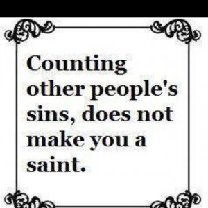 Counting others' sins...