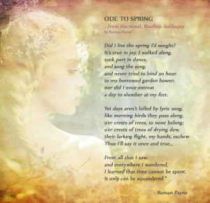 ODE TO SPRING” (from the novel, “Rooftop Soliloquy”)