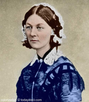 Florence Nightingale - head and shoulders photo colored