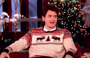 John Mayer Rocks Out A Vintage Ugly Christmas Sweater On National TV