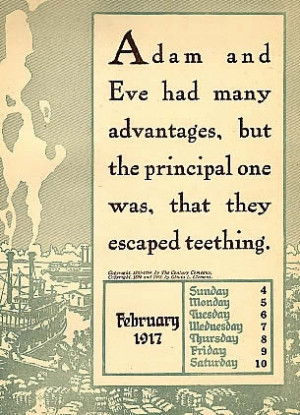 Page from 1917 Mark Twain Calendar