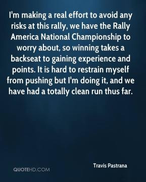 making a real effort to avoid any risks at this rally, we have the ...