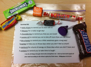 candy survival kit sayings