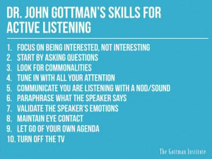 Active listening - More great Gottman strategies for relationship ...