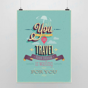 travel picture pop retro poster print wall custom diy canvas painting