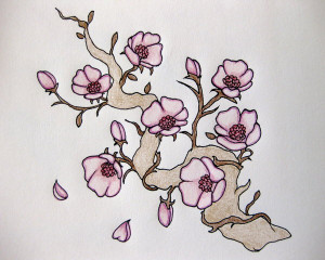 Cherry Blossom Tattoo Design by laurenjay