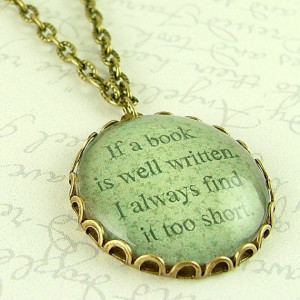 Jane Austen Quote - Book Well Written - Literary Glass Necklace ...