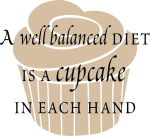Well Balanced Diet Cupcake Wall Decals - Trading Phrases