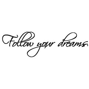 River City Rubber Works: Follow Your Dreams, Wood Mounted Rubber Stamp